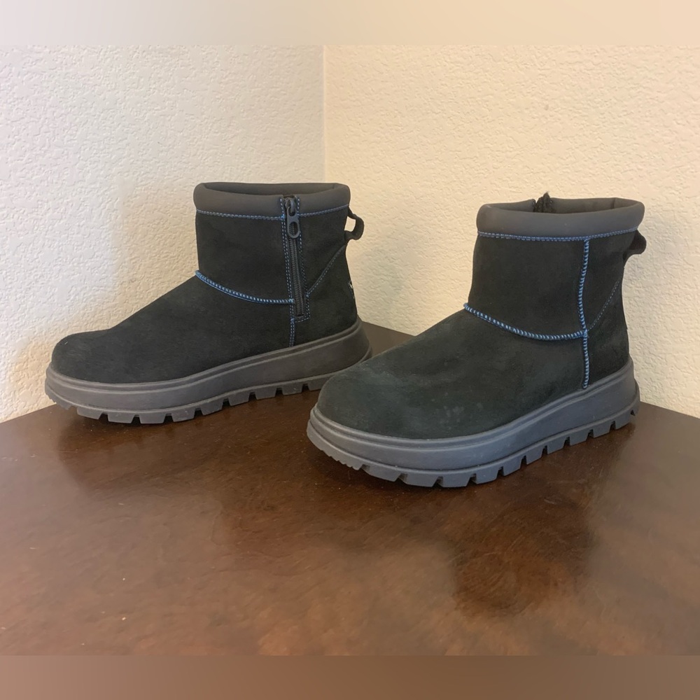 UGG Koolaburra - Wedge Black Blue Suede Ankle Boots Women's Size 10